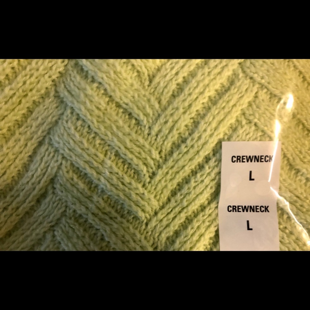 Sonoma Goods for Life Lattice-Front Sweater Lime L - Picture 5 of 10